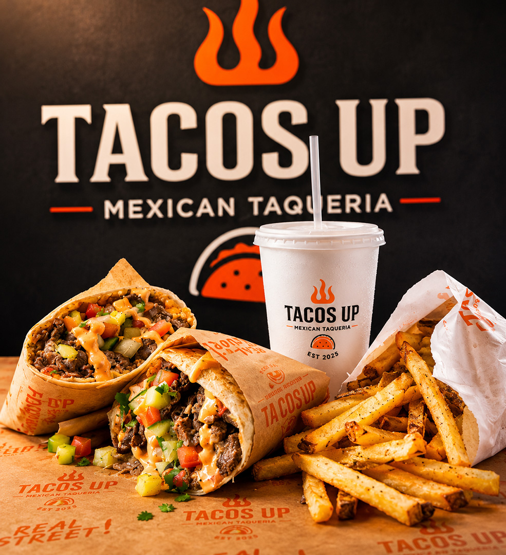 Burrito combo plate from Tacos Up