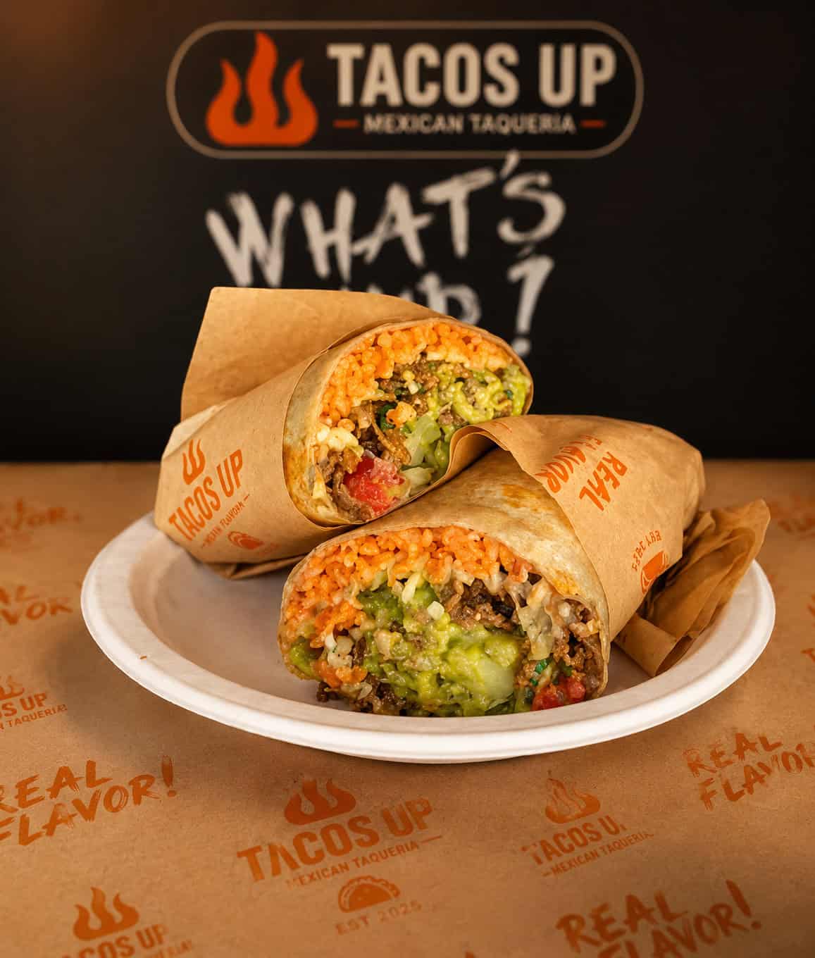 Loaded burrito stuffed with fresh Mexican fillings