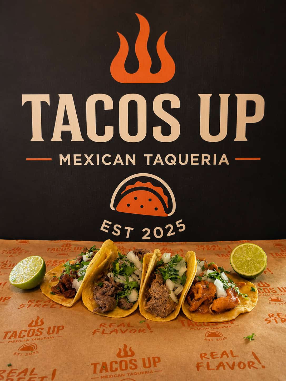 Tacos Up tacos prepared for corporate catering
